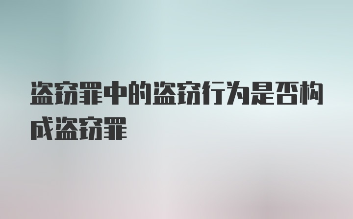 盗窃罪中的盗窃行为是否构成盗窃罪