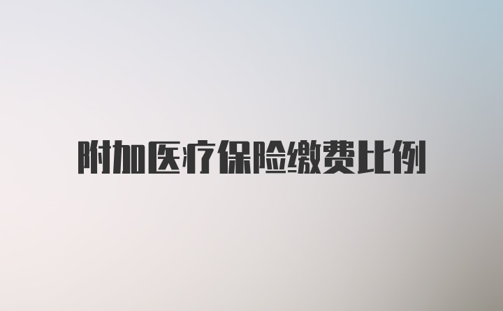 附加医疗保险缴费比例