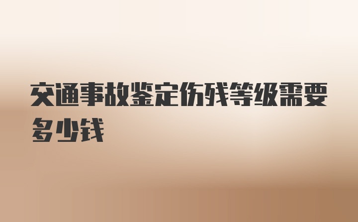 交通事故鉴定伤残等级需要多少钱