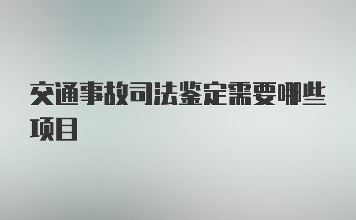 交通事故司法鉴定需要哪些项目