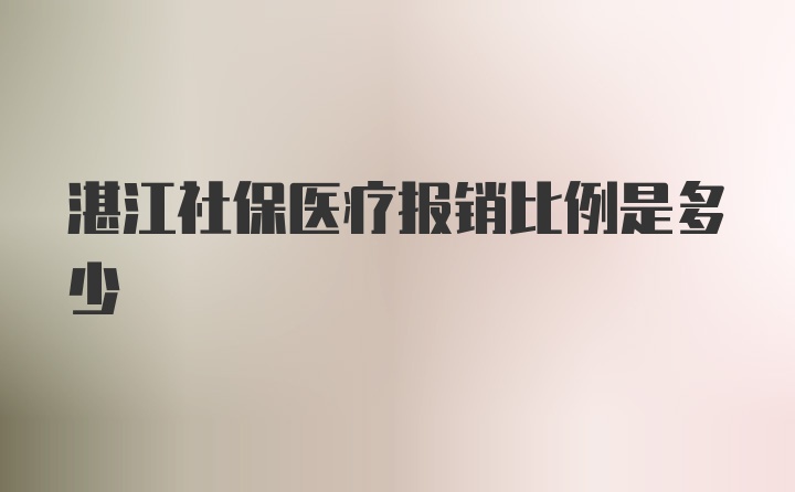 湛江社保医疗报销比例是多少