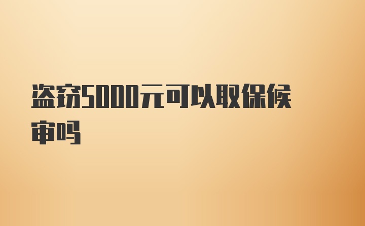 盗窃5000元可以取保候审吗