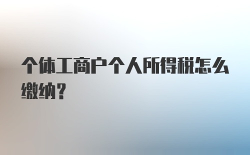 个体工商户个人所得税怎么缴纳？