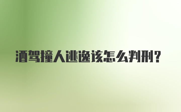 酒驾撞人逃逸该怎么判刑？