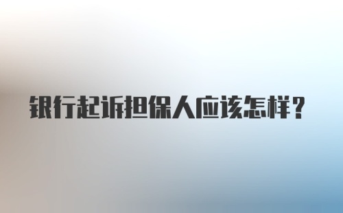 银行起诉担保人应该怎样？