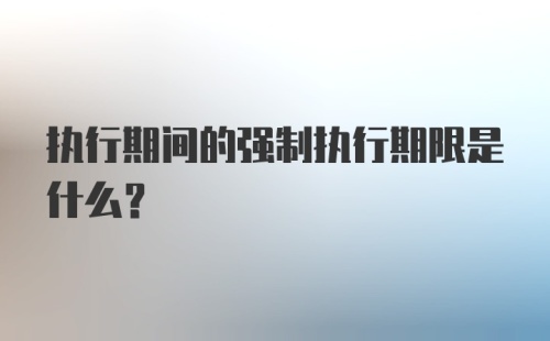 执行期间的强制执行期限是什么？