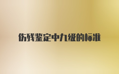 伤残鉴定中九级的标准