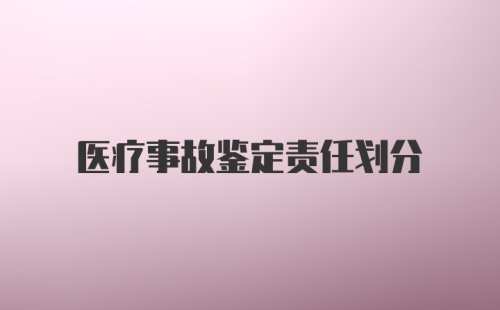 医疗事故鉴定责任划分