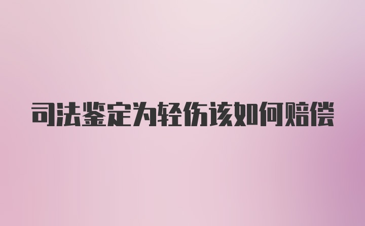 司法鉴定为轻伤该如何赔偿