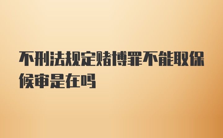 不刑法规定赌博罪不能取保候审是在吗