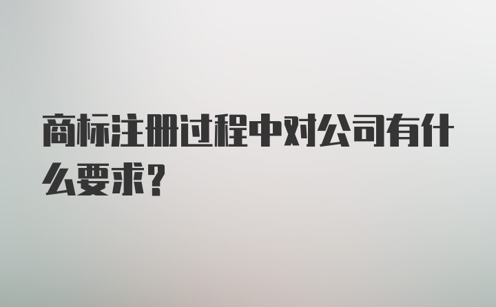 商标注册过程中对公司有什么要求？