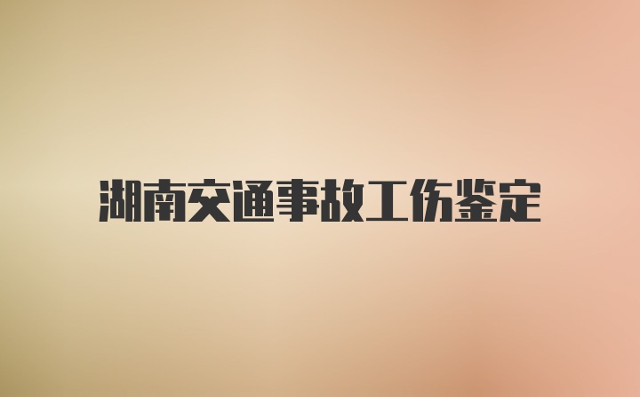 湖南交通事故工伤鉴定