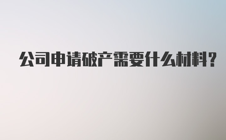 公司申请破产需要什么材料？