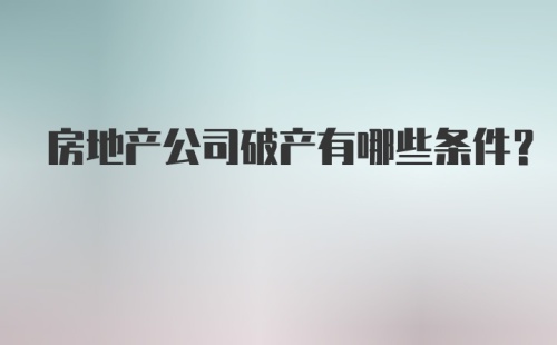 房地产公司破产有哪些条件？