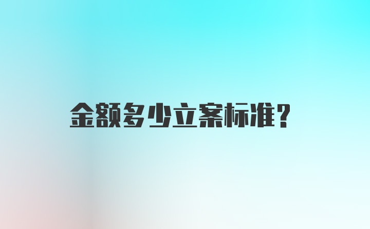 金额多少立案标准？