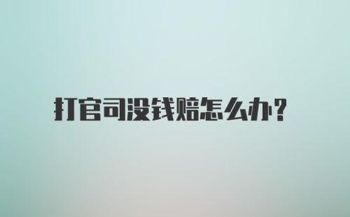 打官司没钱赔怎么办？