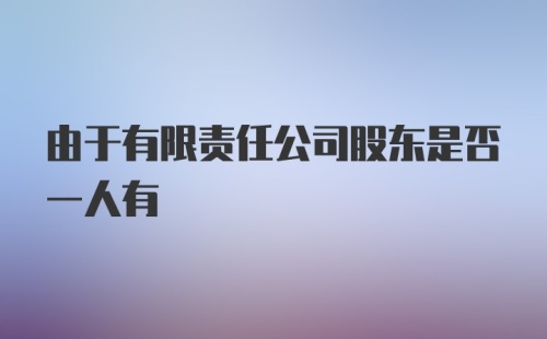 由于有限责任公司股东是否一人有