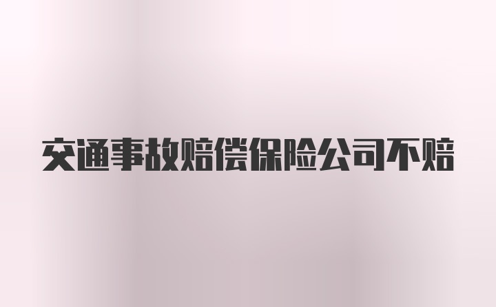 交通事故赔偿保险公司不赔