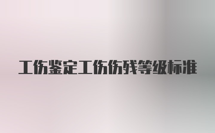 工伤鉴定工伤伤残等级标准