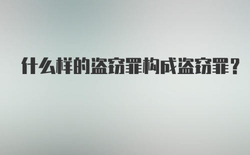 什么样的盗窃罪构成盗窃罪?