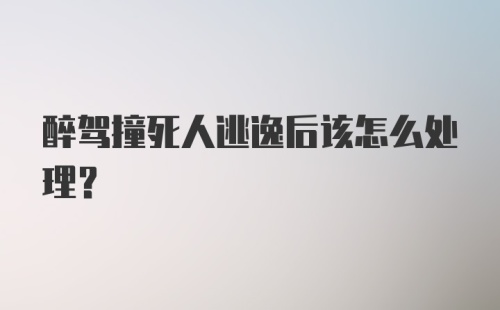 醉驾撞死人逃逸后该怎么处理？