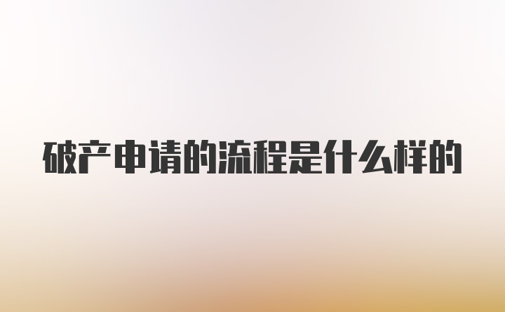 破产申请的流程是什么样的