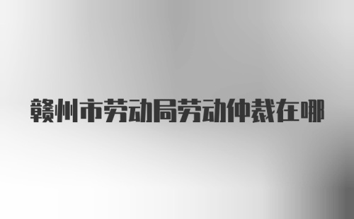 赣州市劳动局劳动仲裁在哪