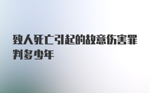 致人死亡引起的故意伤害罪判多少年