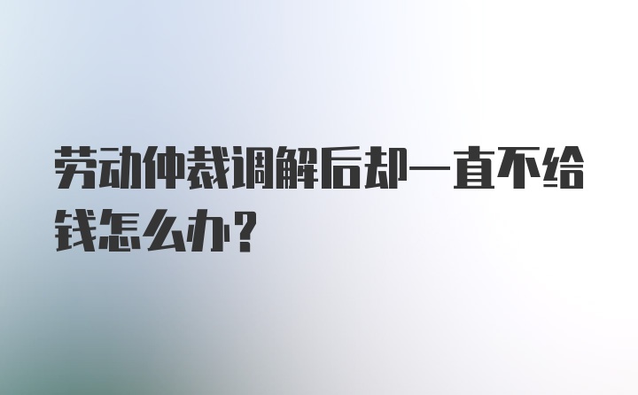 劳动仲裁调解后却一直不给钱怎么办？