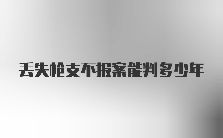 丢失枪支不报案能判多少年