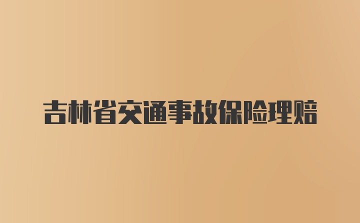 吉林省交通事故保险理赔