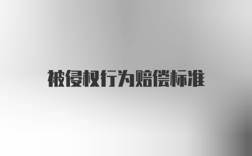 被侵权行为赔偿标准