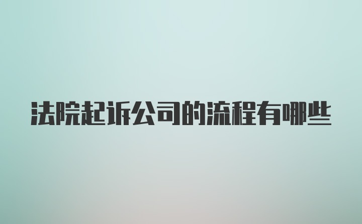 法院起诉公司的流程有哪些