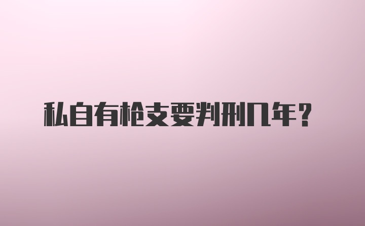 私自有枪支要判刑几年？