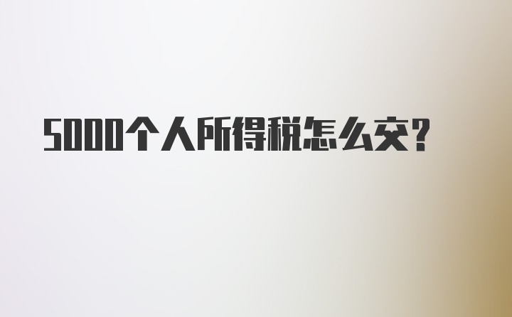 5000个人所得税怎么交?