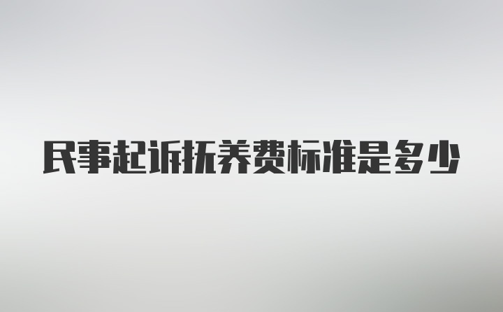 民事起诉抚养费标准是多少