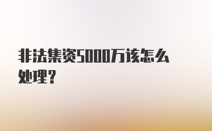 非法集资5000万该怎么处理？