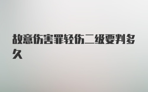 故意伤害罪轻伤二级要判多久