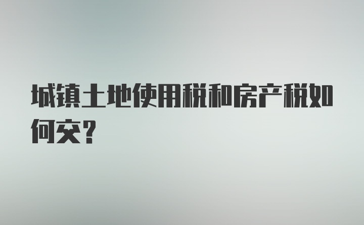 城镇土地使用税和房产税如何交？