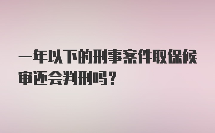 一年以下的刑事案件取保候审还会判刑吗？