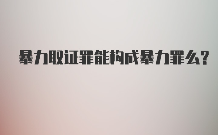 暴力取证罪能构成暴力罪么？