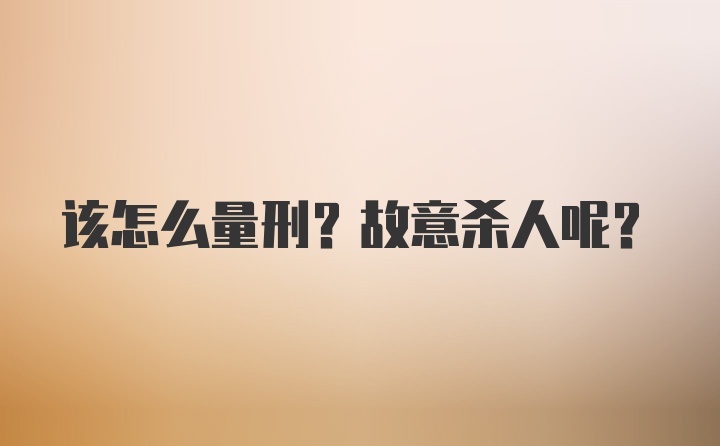 该怎么量刑？故意杀人呢？