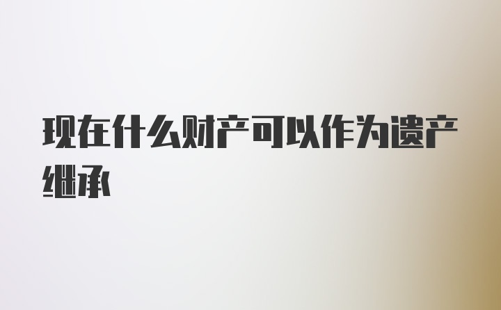 现在什么财产可以作为遗产继承