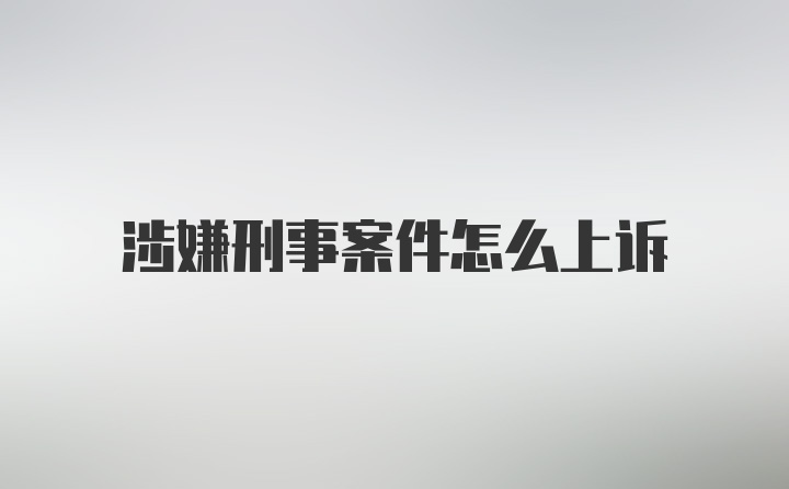 涉嫌刑事案件怎么上诉