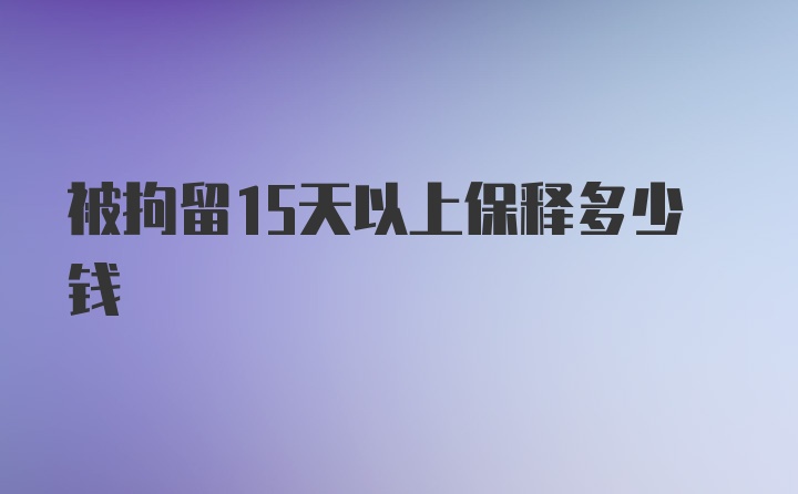 被拘留15天以上保释多少钱