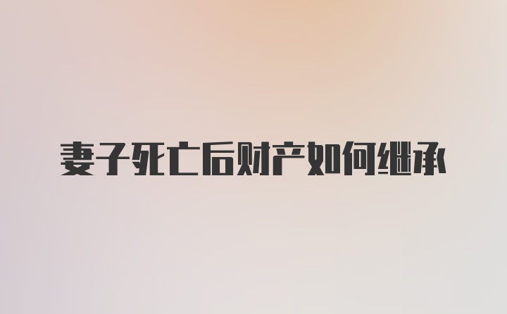 妻子死亡后财产如何继承