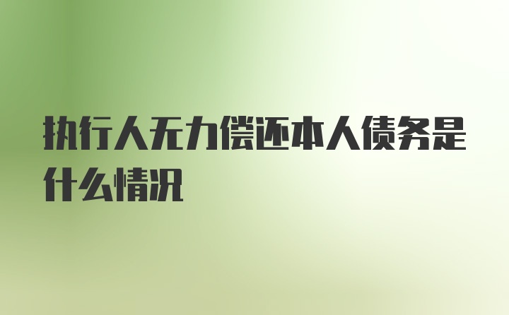 执行人无力偿还本人债务是什么情况