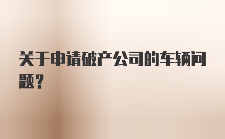 关于申请破产公司的车辆问题？