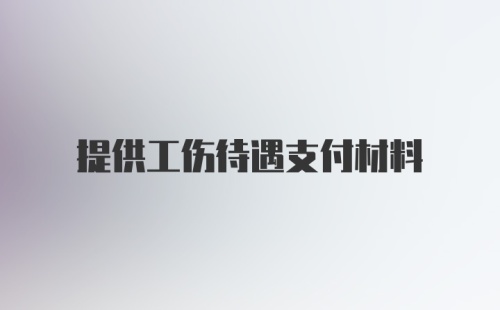 提供工伤待遇支付材料