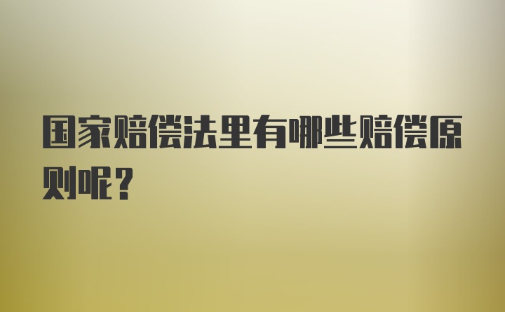 国家赔偿法里有哪些赔偿原则呢？